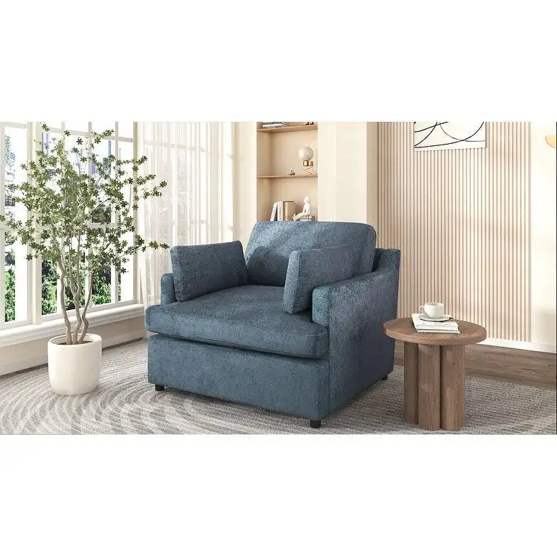 37 Accent Chair with Plastic Legs and Decorative Pillows