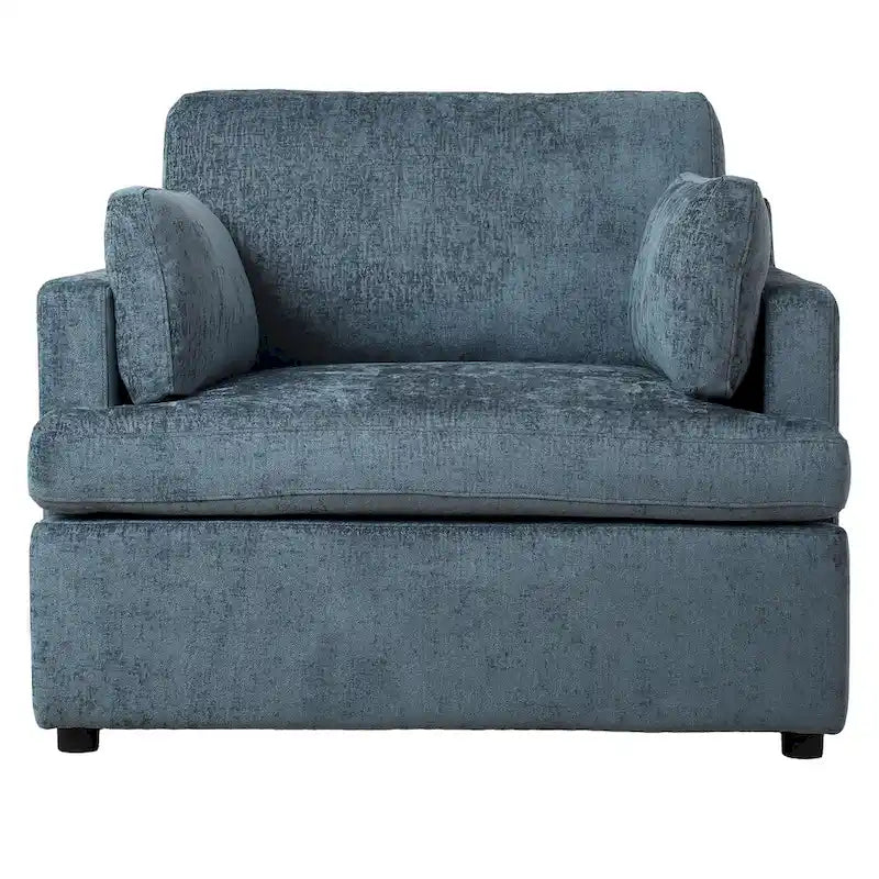 37 Accent Chair with Plastic Legs and Decorative Pillows