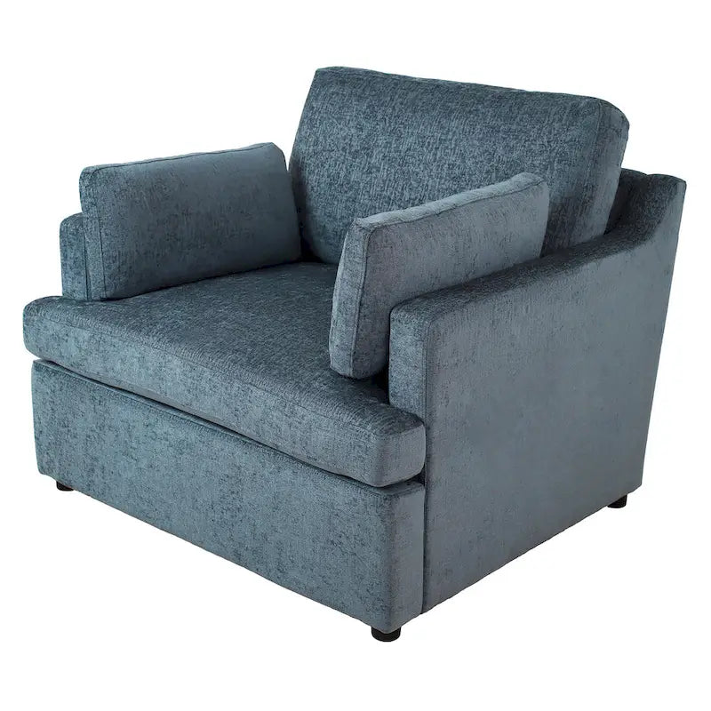 37 Accent Chair with Plastic Legs and Decorative Pillows