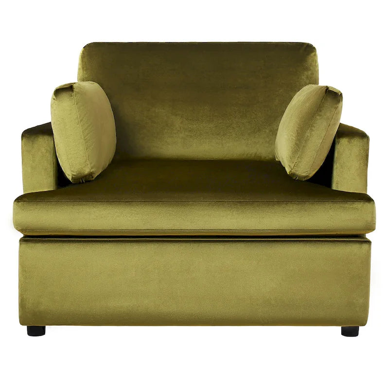 37 Accent Chair with Plastic Legs and Decorative Pillows