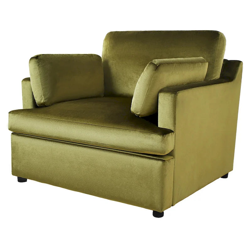 37 Accent Chair with Plastic Legs and Decorative Pillows