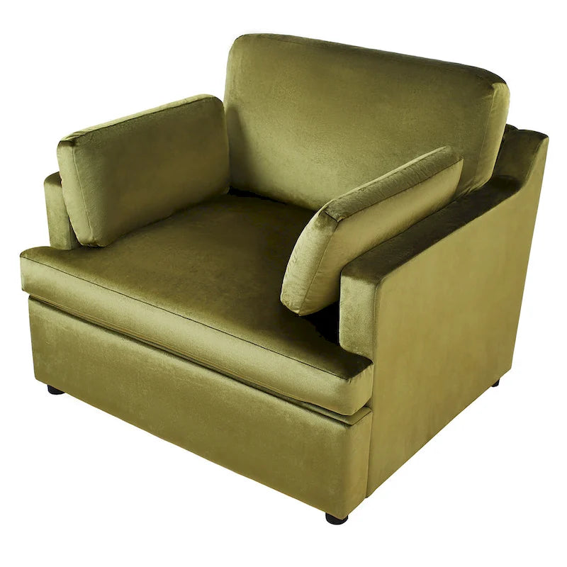 37 Accent Chair with Plastic Legs and Decorative Pillows