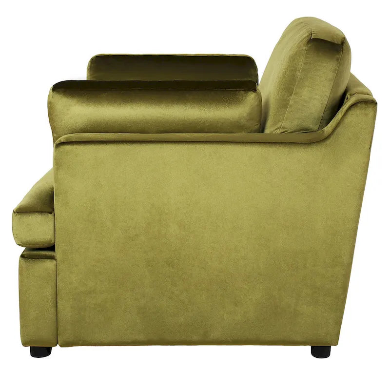 37 Accent Chair with Plastic Legs and Decorative Pillows