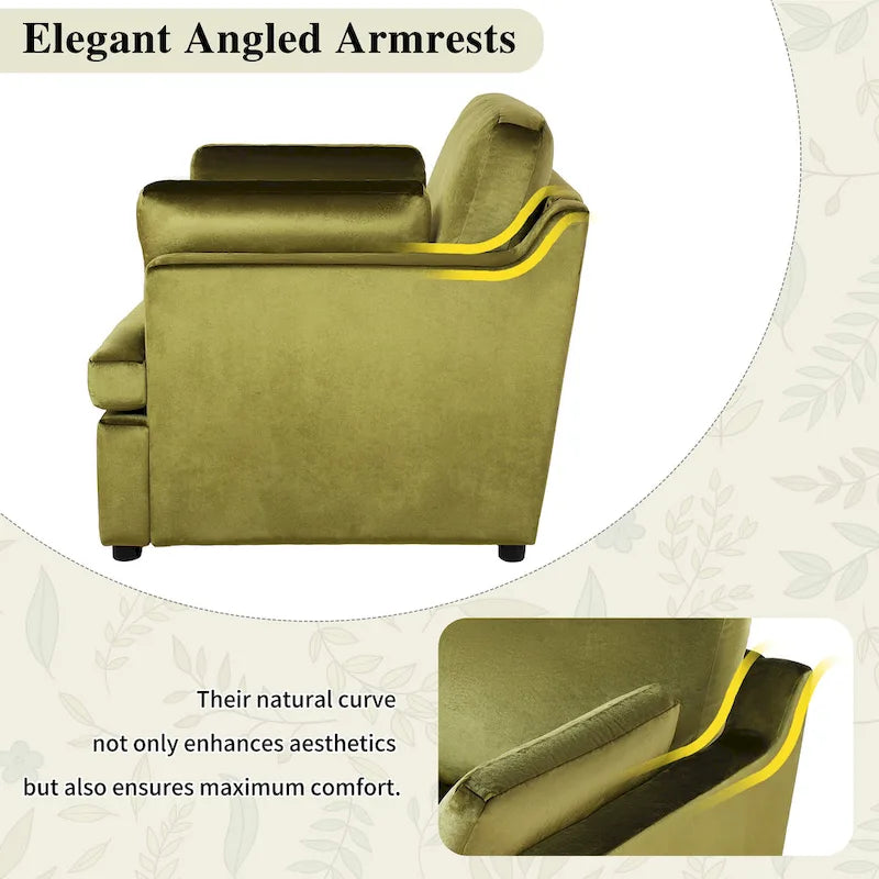 37 Accent Chair with Plastic Legs and Decorative Pillows