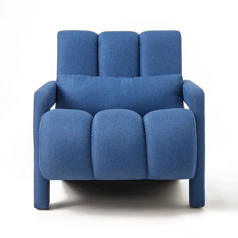 Navy Blue Modern 27.5 Accent Chair with Pillow