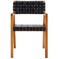 Woven Leather Dining Room Chair - 22.1 W x 20.9 L x 31.9 H