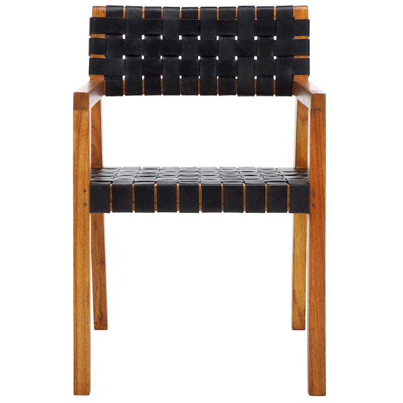 Woven Leather Dining Room Chair - 22.1 W x 20.9 L x 31.9 H