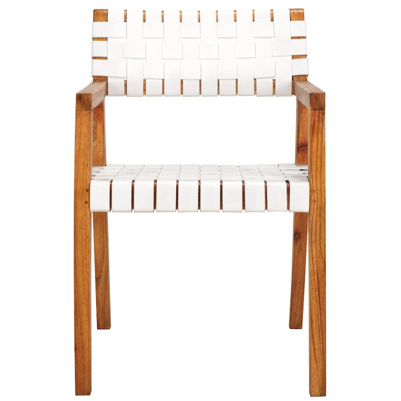 Woven Leather Dining Room Chair - 22.1 W x 20.9 L x 31.9 H