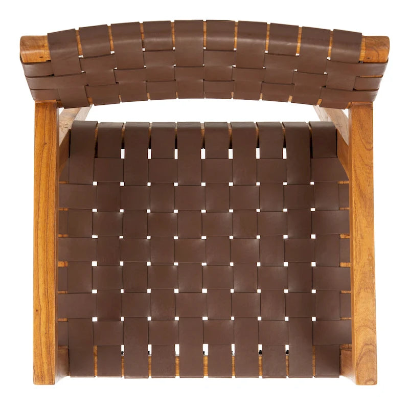 Woven Leather Dining Room Chair - 22.1 W x 20.9 L x 31.9 H