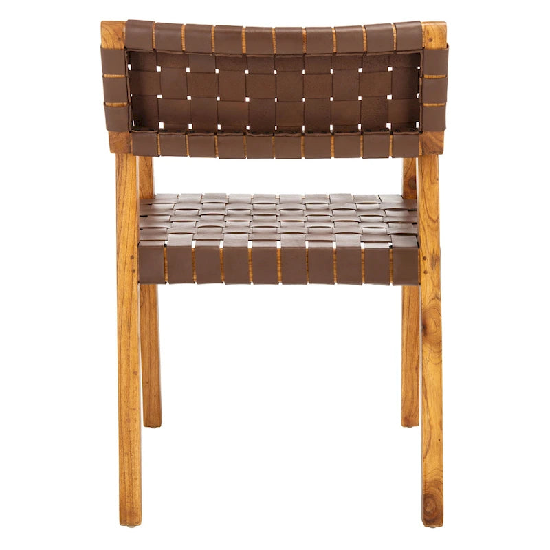 Woven Leather Dining Room Chair - 22.1 W x 20.9 L x 31.9 H