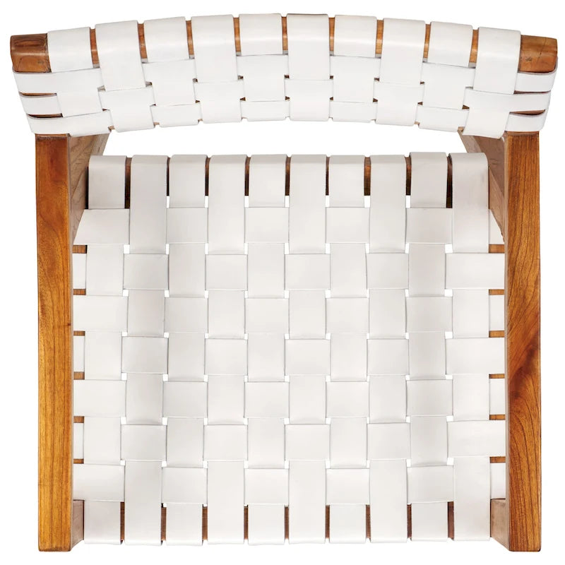 Woven Leather Dining Room Chair - 22.1 W x 20.9 L x 31.9 H