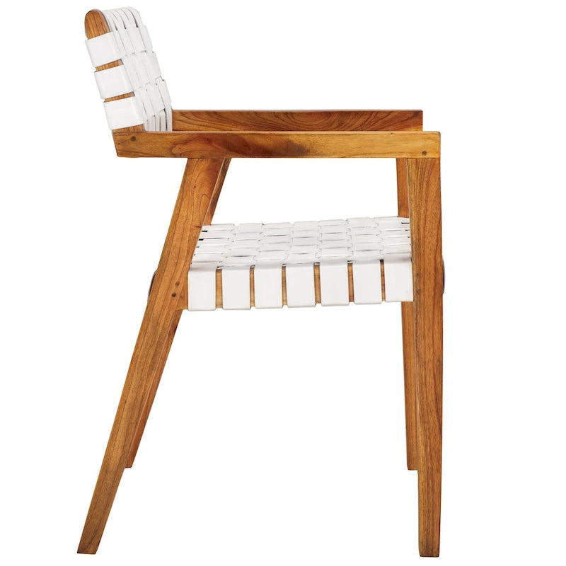 Woven Leather Dining Room Chair - 22.1 W x 20.9 L x 31.9 H