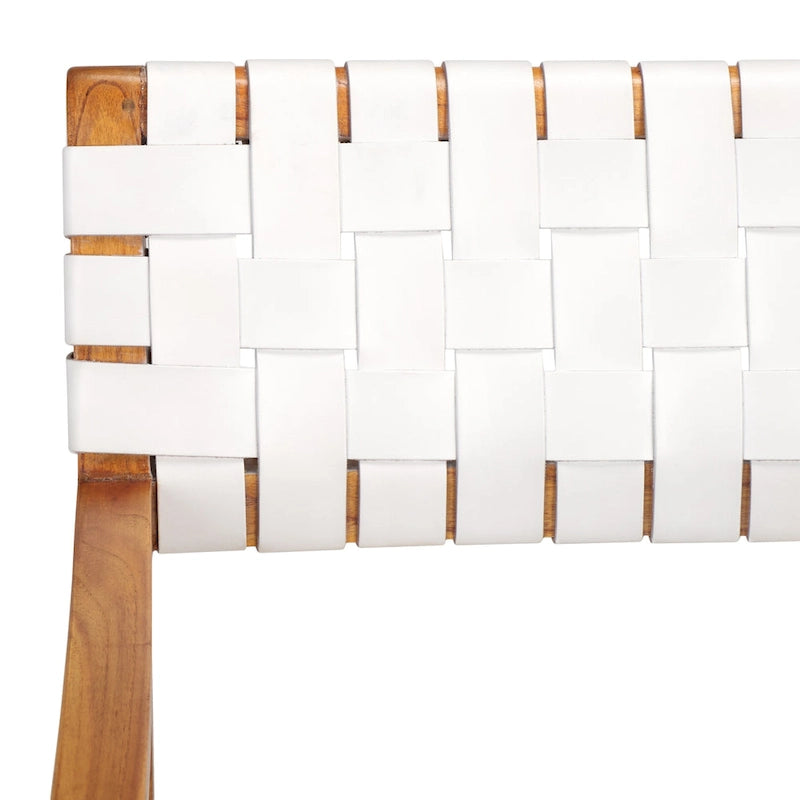 Woven Leather Dining Room Chair - 22.1 W x 20.9 L x 31.9 H