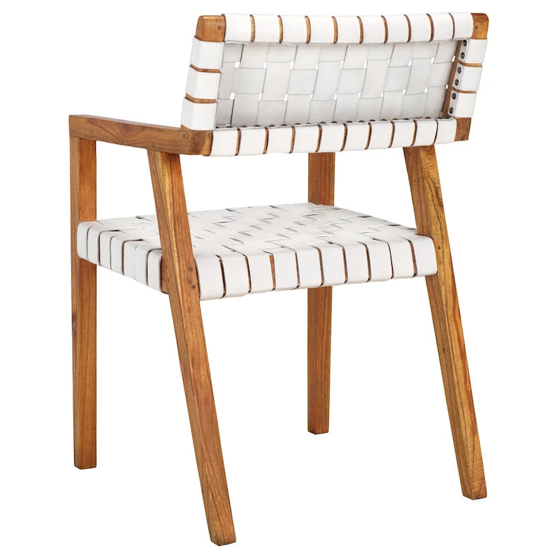 Woven Leather Dining Room Chair - 22.1 W x 20.9 L x 31.9 H