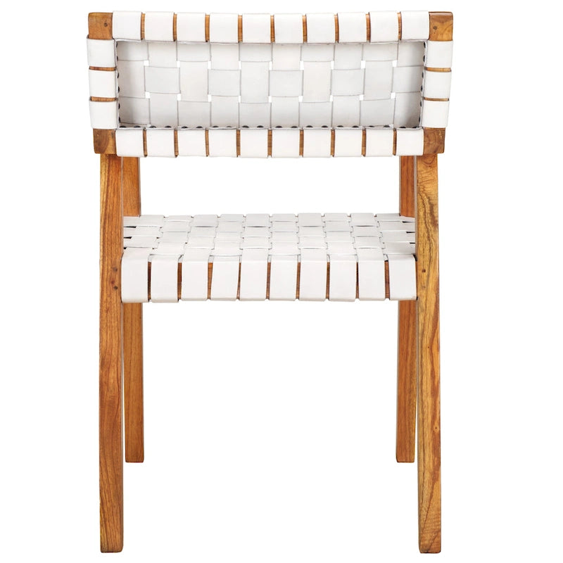 Woven Leather Dining Room Chair - 22.1 W x 20.9 L x 31.9 H