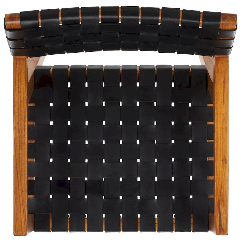 Woven Leather Dining Room Chair - 22.1 W x 20.9 L x 31.9 H