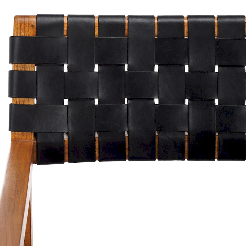 Woven Leather Dining Room Chair - 22.1 W x 20.9 L x 31.9 H