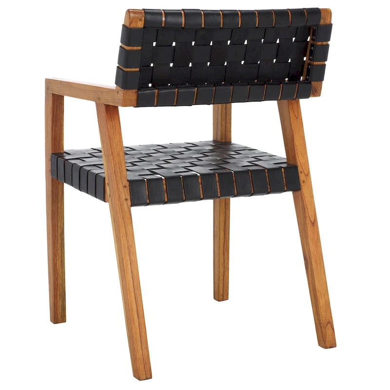 Woven Leather Dining Room Chair - 22.1 W x 20.9 L x 31.9 H