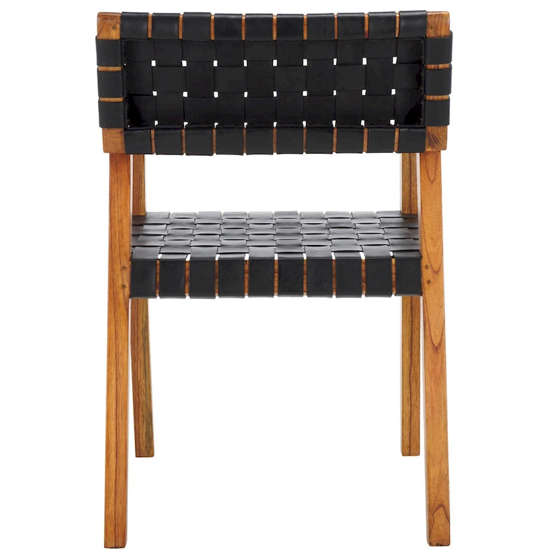 Woven Leather Dining Room Chair - 22.1 W x 20.9 L x 31.9 H