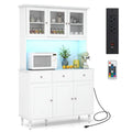 77 Tall Kitchen Pantry Storage Cabinet with LED Lights