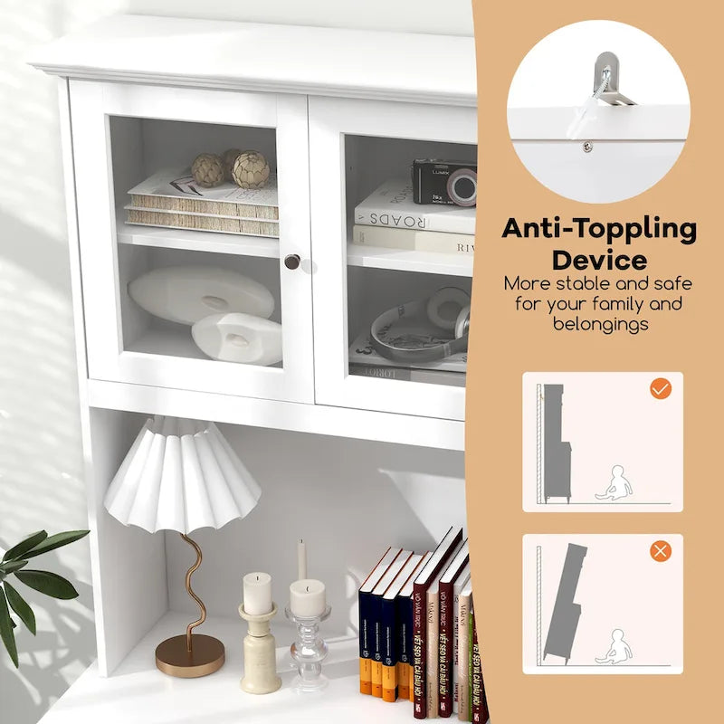 77 Tall Kitchen Pantry Storage Cabinet with LED Lights