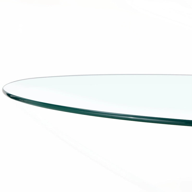 Modern Circular Dining Table with Stylish Glass Top and Sturdy Metal Legs for Various Spaces