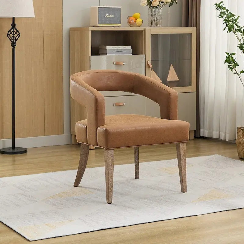 25.79 Wide Modern Barrel Open Back Upholstered Accent Chair