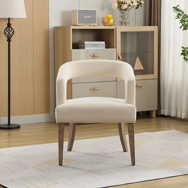 25.79 Wide Modern Barrel Open Back Upholstered Accent Chair