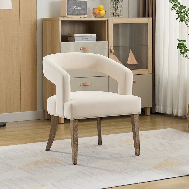 25.79 Wide Modern Barrel Open Back Upholstered Accent Chair
