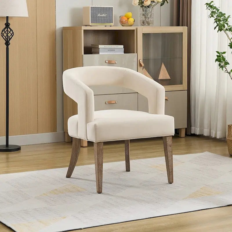 25.79 Wide Modern Barrel Open Back Upholstered Accent Chair