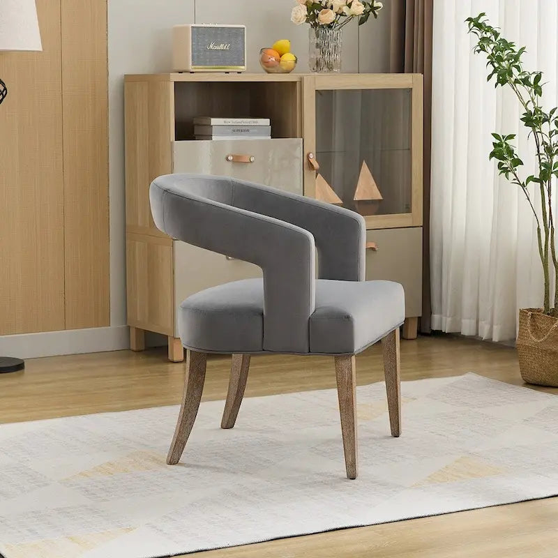 25.79 Wide Modern Barrel Open Back Upholstered Accent Chair