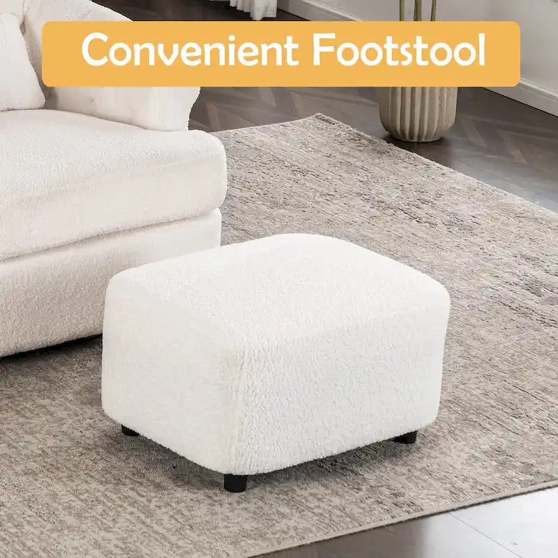 Velvet Swivel Chair with Ottoman, 360 Rotation & 300lb Capacity