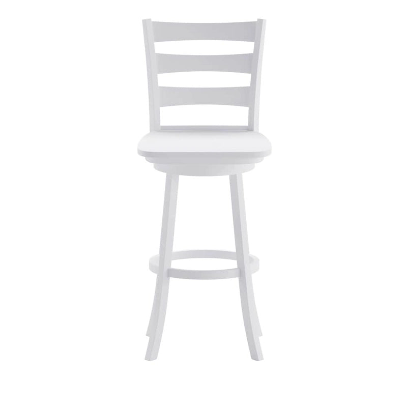 Ladderback Wooden Swivel Bar Stool with Footrest