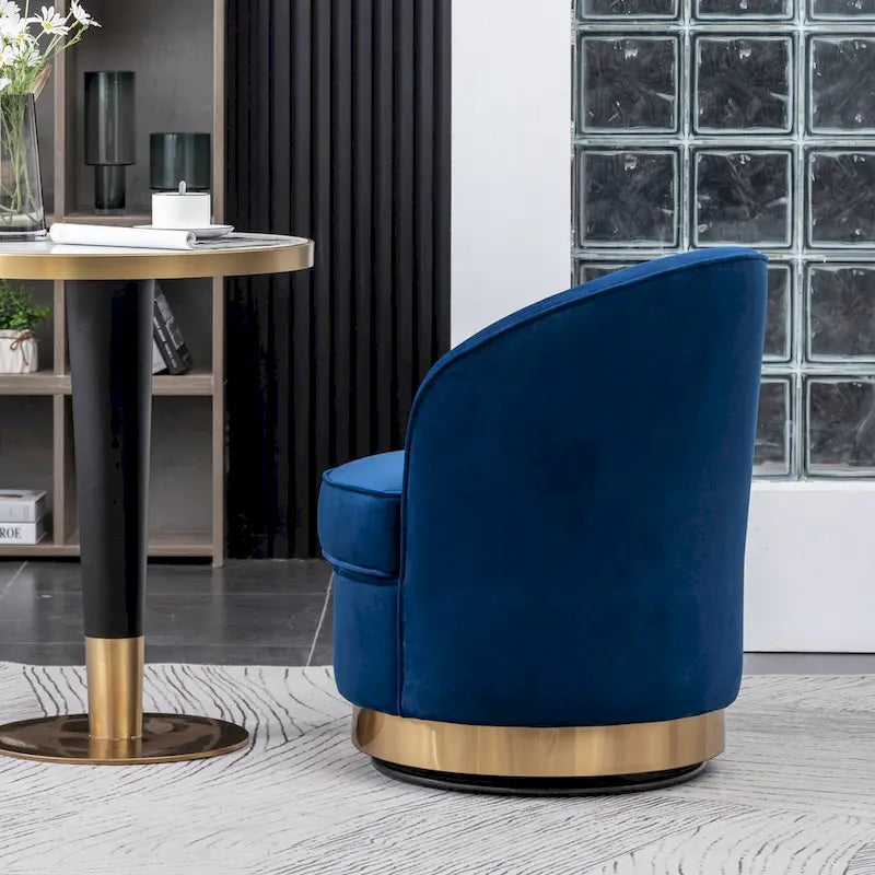 Contemporary Velvet Swivel Accent Chair, Blue