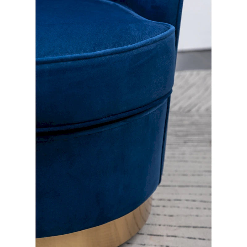 Contemporary Velvet Swivel Accent Chair, Blue