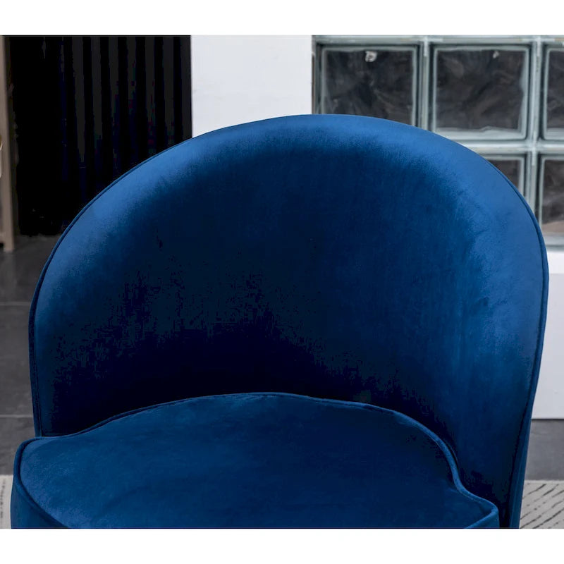 Contemporary Velvet Swivel Accent Chair, Blue