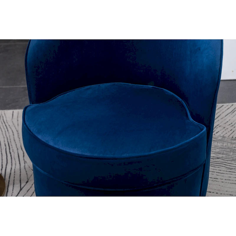 Contemporary Velvet Swivel Accent Chair, Blue