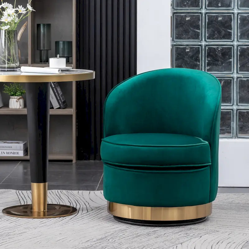 Contemporary Velvet Swivel Accent Chair, Blue