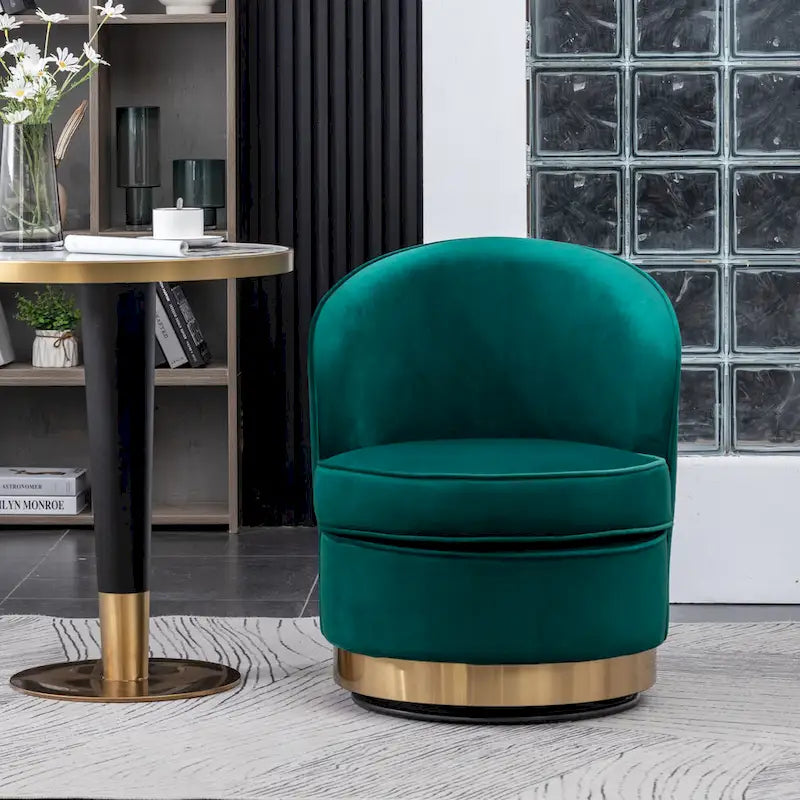 Contemporary Velvet Swivel Accent Chair, Blue