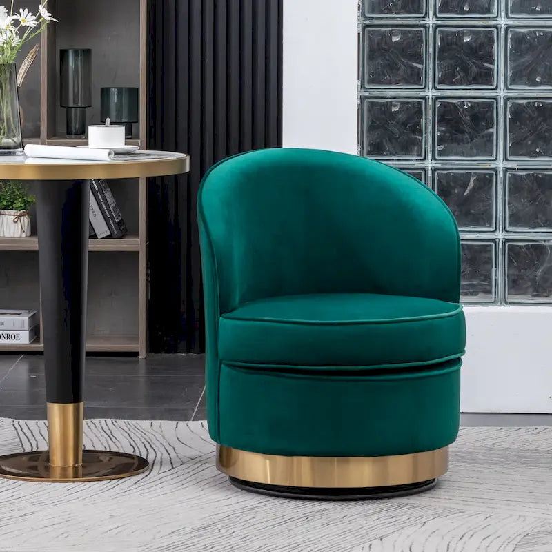 Contemporary Velvet Swivel Accent Chair, Blue