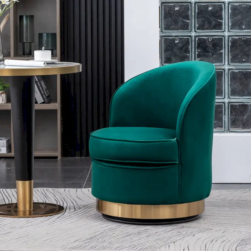 Contemporary Velvet Swivel Accent Chair, Blue