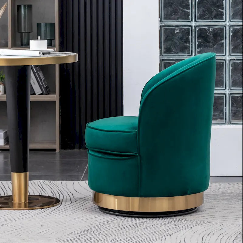 Contemporary Velvet Swivel Accent Chair, Blue