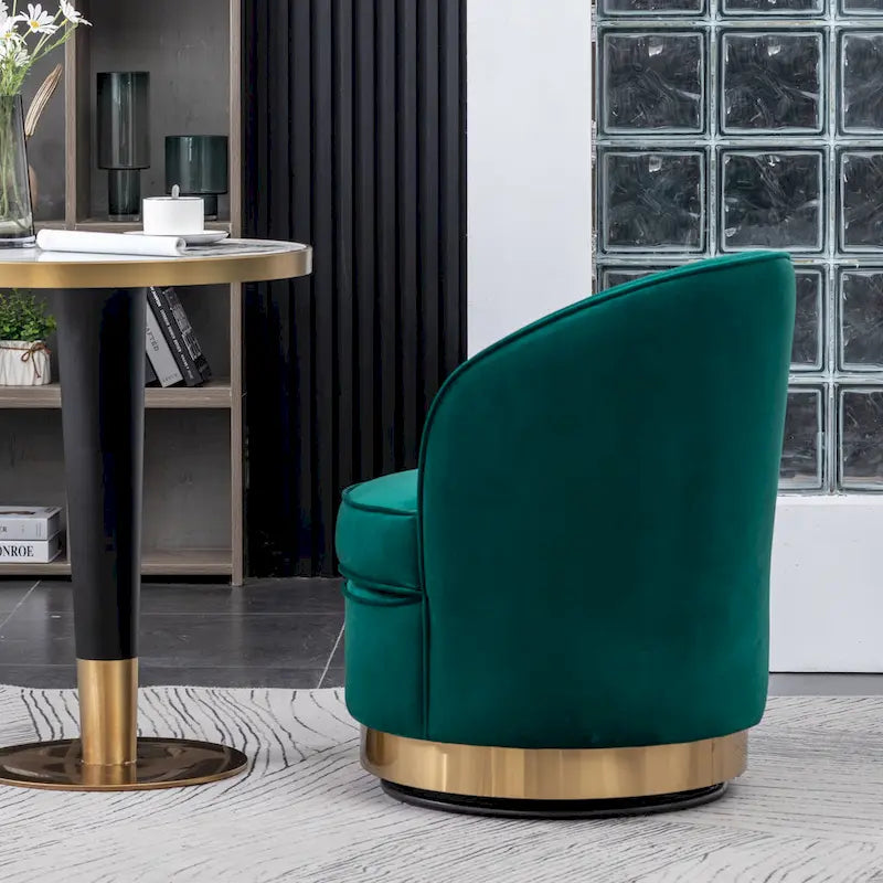 Contemporary Velvet Swivel Accent Chair, Blue