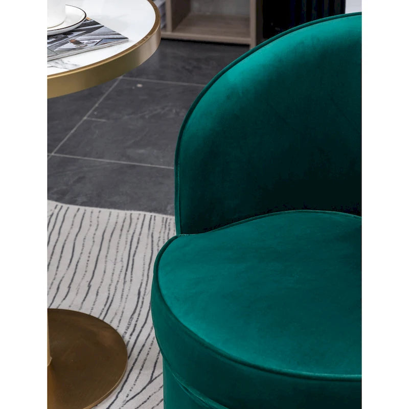 Contemporary Velvet Swivel Accent Chair, Blue