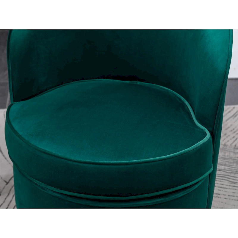 Contemporary Velvet Swivel Accent Chair, Blue