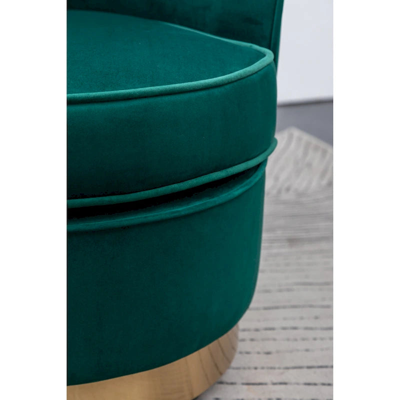 Contemporary Velvet Swivel Accent Chair, Blue