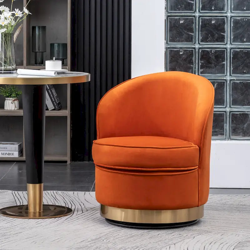 Contemporary Velvet Swivel Accent Chair, Blue