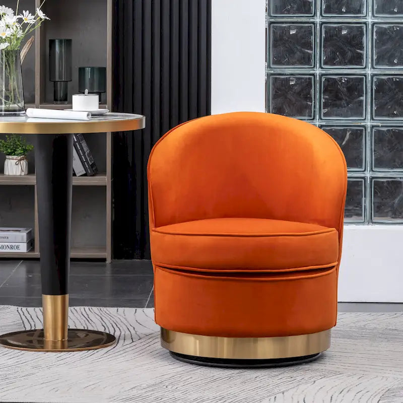 Contemporary Velvet Swivel Accent Chair, Blue