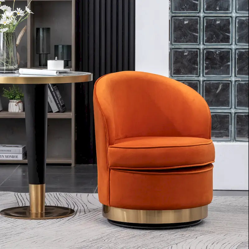 Contemporary Velvet Swivel Accent Chair, Blue