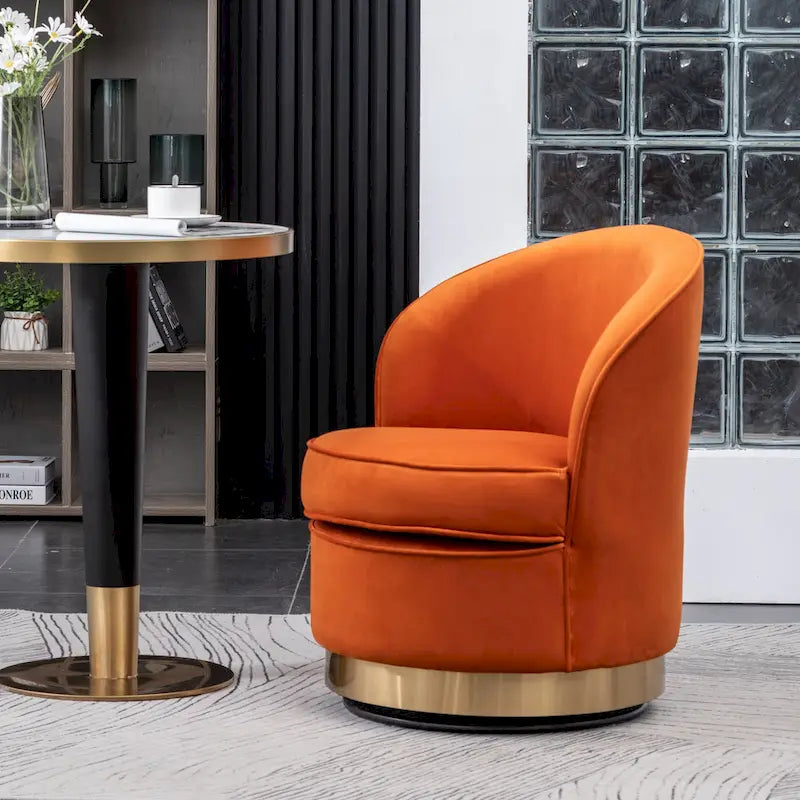 Contemporary Velvet Swivel Accent Chair, Blue